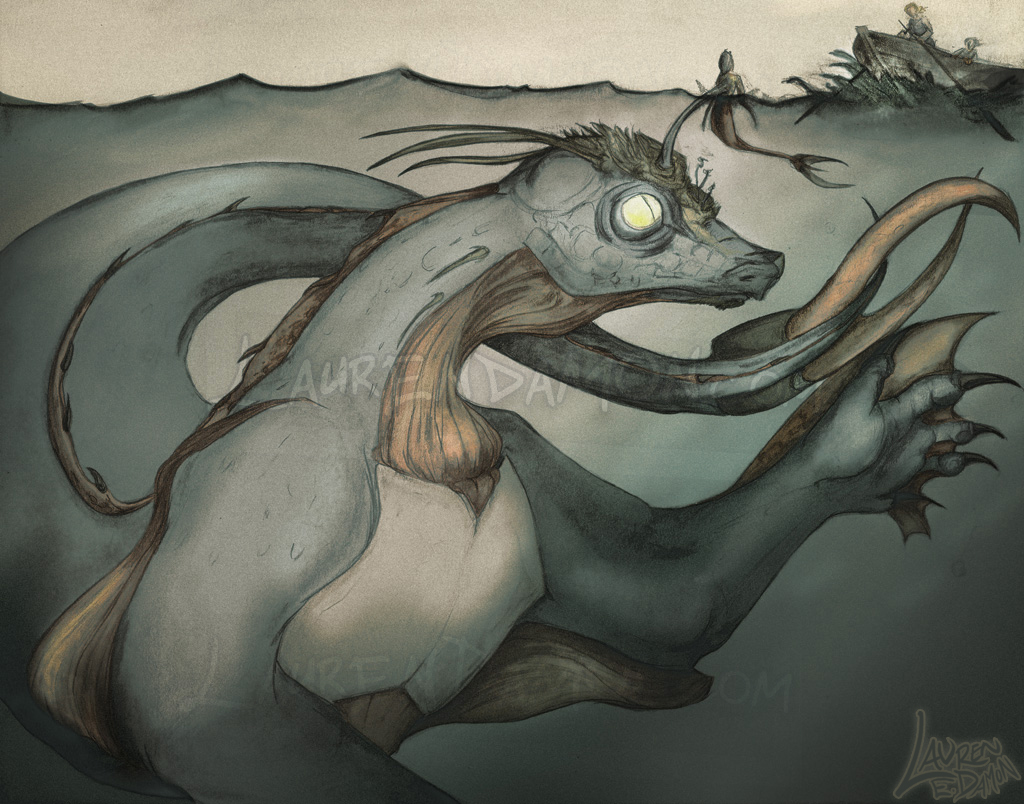 Sea serpent by Lauren Damon